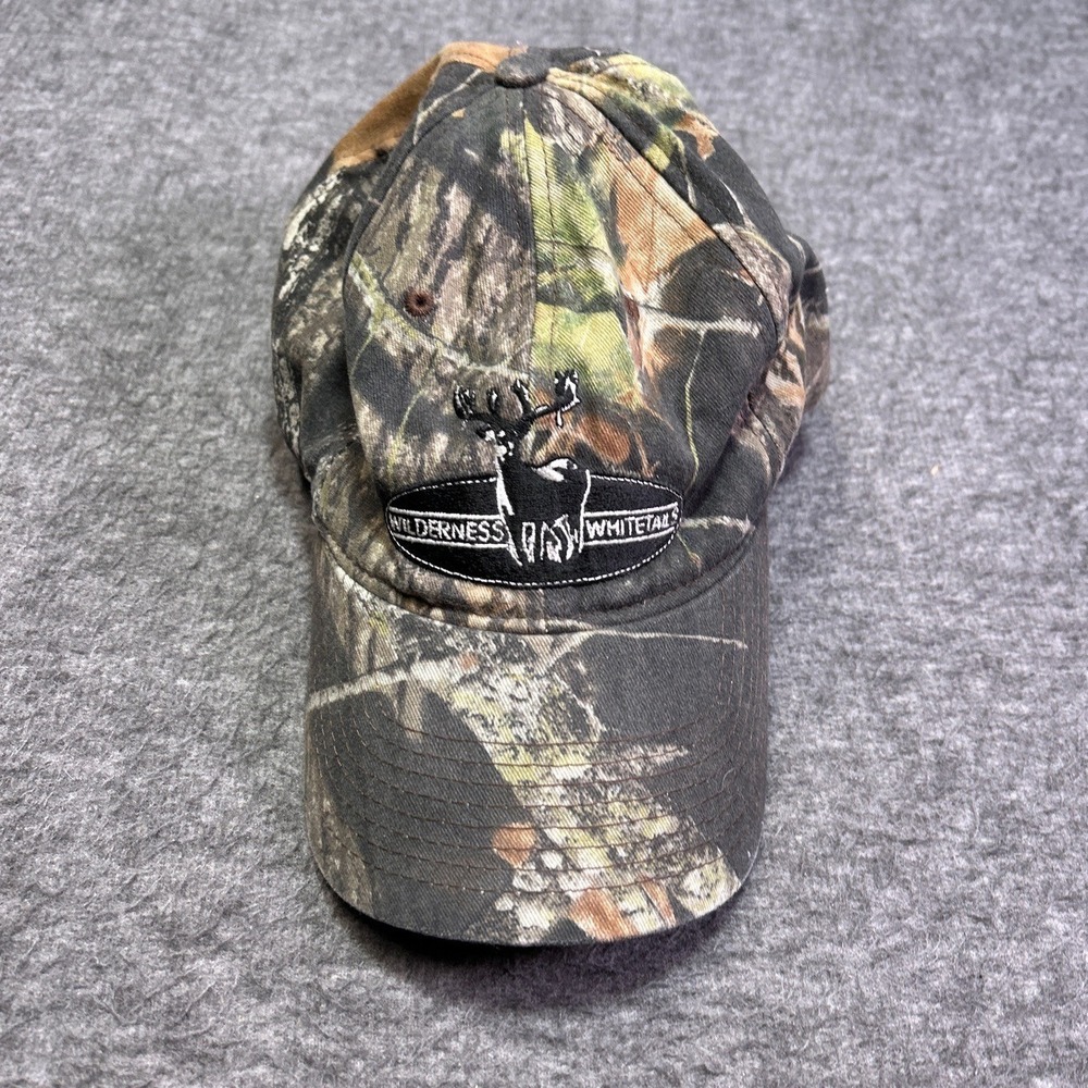 Vintage Mossy Oak Camo Hat Camouflage Wilderness Whitetails Hunting‎ Adjustable